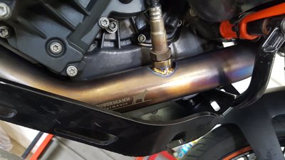 Titanium header on KTM 1290 SAR